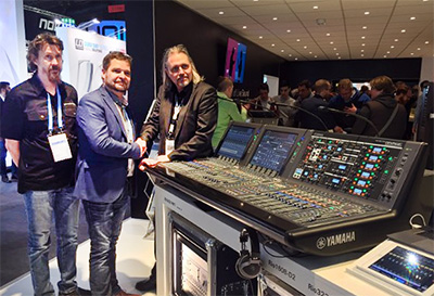 Sound Engine's Jukka Kurkela and Erkki Castrén with Yamaha's Jari Ukkonen