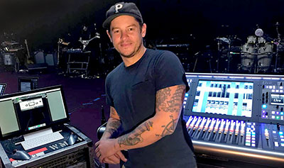 FOH and monitor engineer Charles Izzo 