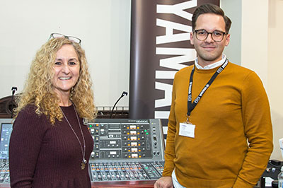 Stage Electrics Sales Director Anna Western and Yamaha Commercial Audio UK’s Hans Metger