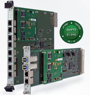 Stage Tec Nexus XFIP/RIF67 receives ST2110 JT-NM Tested label