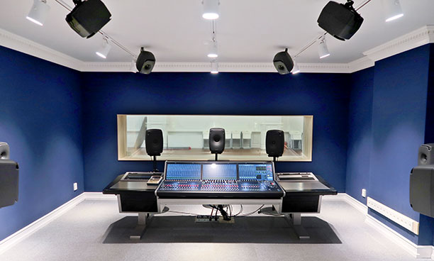 Audioguy Studios with Lawo mixing and Genelec surround monitoring