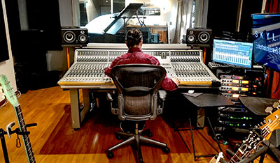 Tool Shed Studios co-owner Brian Gibbs at the classic ASP8024 console