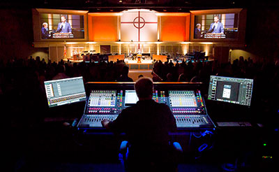 Denton Bible Church now has a new DiGiCo Quantum338 console to run both FOH and monitor mixes