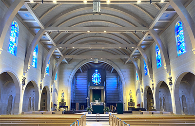 St. Mary Catholic Church sanctuary, with new  L-Acoustics A Series loudspeaker system