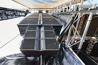 L-Acoustics 12 K2 line array elements provide main PA coverage