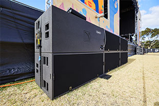 L-Acoustics Kara elements serve as front fills for people in the first five rows of VIP party pods