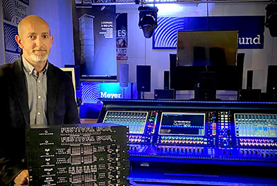 RMS Proaudio CEO Miguel Ángel Jiménez with Optocore Festivalbox