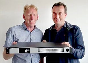 Mike Roisetter and Mark Parkhouse with CloudPower amplifier