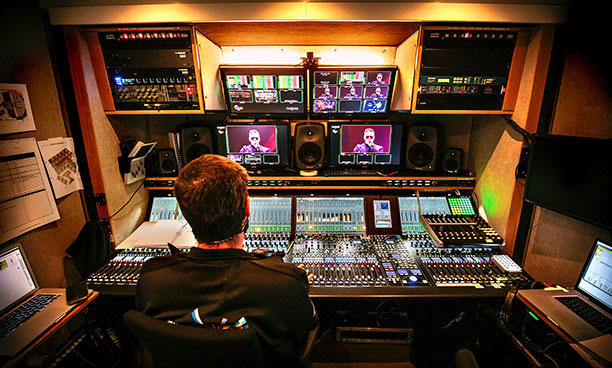 Lawo mc256 console in NEP's UHD2 Audio Control Room