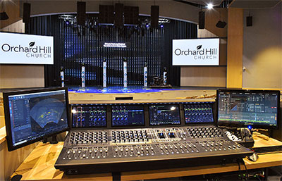 Avid Venue S6L mixing console and L-ISA Processors at FOH (Pic: Ed Massery)