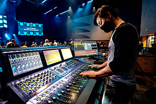 Geoffrey Fusco at the Avid S6L at FOH in the Shelter Cove Community Church S6L