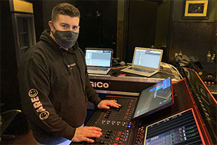 Adam Bufis with the new DiGiCo Q225 at First Avenue