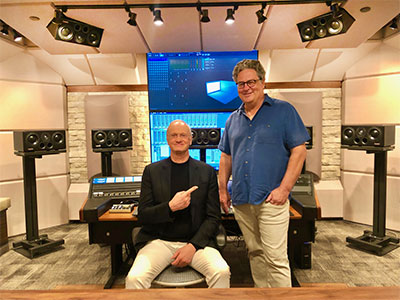Carl Tatz and Dolby Laboratories Director of Content Dan Sperry in the new PhantomFocus MixRoom
