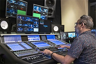 Broadcast Engineer Miguel Rivera at the DiGiCo Quantum7 in Prestonwood’s broadcast studio