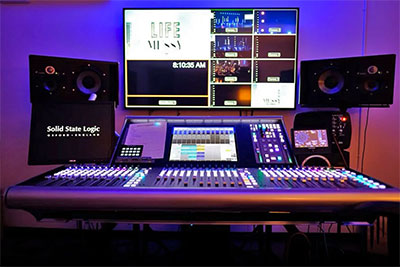 The new broadcast room at Crossroads, with SSL L200 console