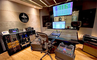 SSL Origin analogue mixing console at Everest