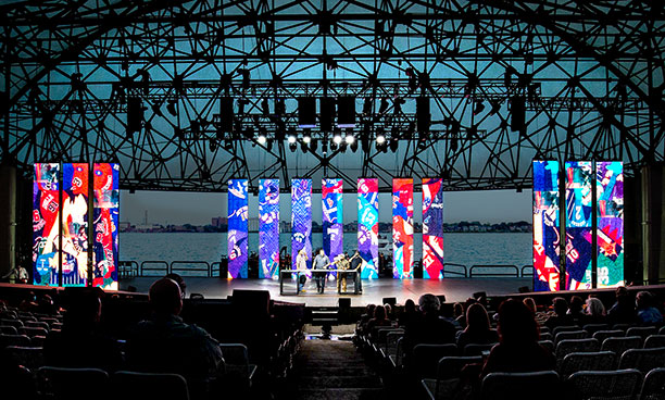 Blue at the open-air Aretha Franklin Amphitheatre