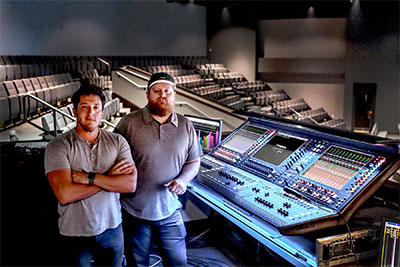 FOH Engineer Nathan Prive and Production Director Adam White