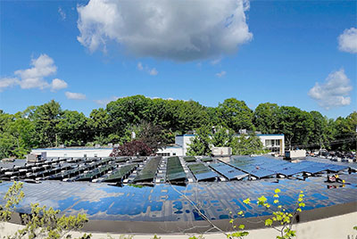 New solar panel array at Genelec Inc's HQ in Natick, Massachusetts 