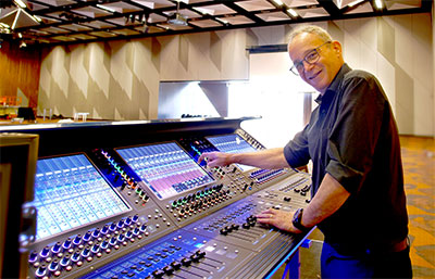 Sound technician Lance Krive at the Quantum 338