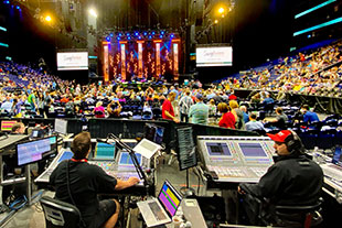 DiGiCo SD5 for front of house and SD12 96 on production at Nashville’s Bridgestone Arena 