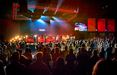 Church on the Move’s main Tulsa campus sanctuary with new K2 PA