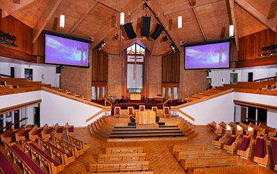 New EAW installation in the Antioch Baptist Church sanctuary
