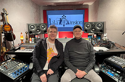  Lala Mansion Nashville owner Don Miggs, with studio designer Carl Tatz at the console in front of the studio's new PhantomFocus monitor system