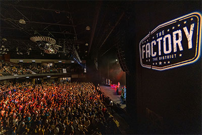 The 52,000sq-ft venue features a 60ft-wide stage