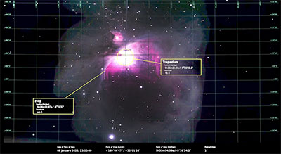 The Orion Nebula midway down Orion’s Sword: one of winter’s standout sights
