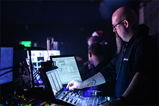 Geno Mulcahy at FOH during a Vox Church service