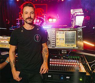 Lloyd Williams, pictured with Waves eMotion LV1 Live Mixer set-up 