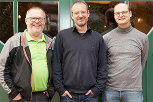 Roland Bachmann, Sennheiser Account Manager Pro AV, tonmeister Wolfram Schild and IT expert Martin Sraier