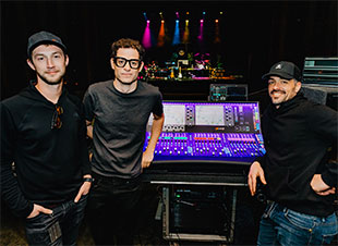 Monitor engineer Alessandro Melchior, Production Director Ben Bloomberg and FOH engineer Jose Ortega (Pic: Mogli Maureal)