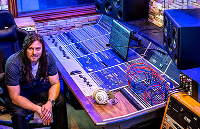 Hard Record Studio owner Jonatan Montes Polack with new Audient desk