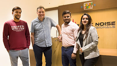 Shailesh Kumar Awasthi (Pink Noise Director of Sales & Technical), Pedro Enguidanos (Beyma Asia Sales Director), Vikram Yadav (Pink Noise Director of Sales & Operations) and Heena Golani (Pink Noise General Manager)