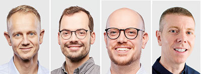 Axel Kern, Senior Director, Cloud and Infrastructure Solutions; Lucas Zwicker, Senior Director, Workflow & Integration; Henry Bourne, Senior Director, Experience & Design; and Jeremy Courtney, Senior Director CTO Office Coordination.