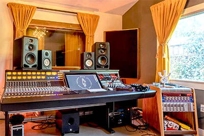 Control room at Secret Hand Studios