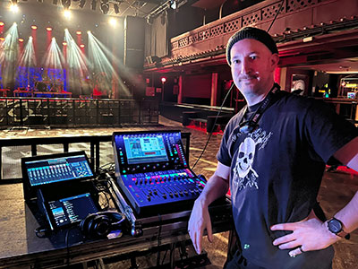 Chris Mock with Allen & Heath dLive mixing system