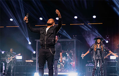 Todd Dulaney performing for the recording of The Journey Continues