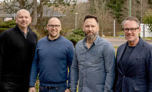 Michael Dagnall of Tukans with René Bahn, Niels Tholander Lorentzen and George Tennet of Blaze Audio