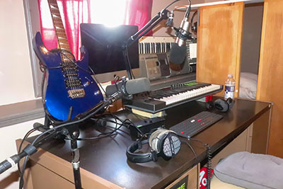 Jenny Brennan's recording set-up with Evo 8 interface