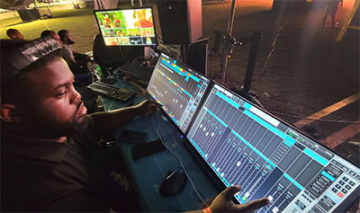 FOH engineer David Heron