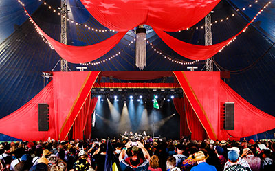 The Bootleg Beatles performing on the Acoustic Stage