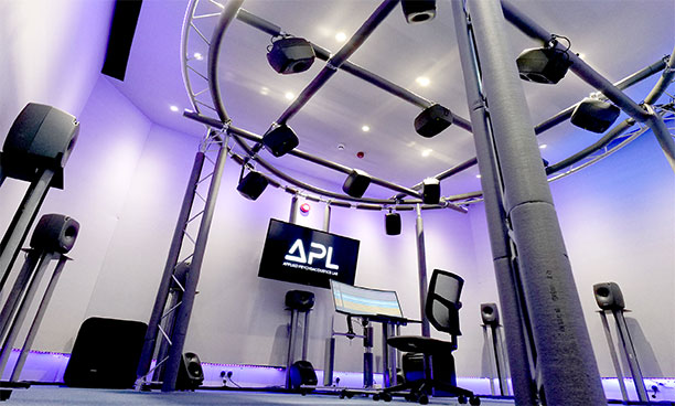 The critical listening room of the Applied Psychoacoustics Lab (APL), at the UK’s University of Huddersfield