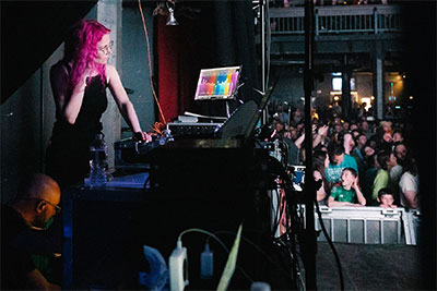 Sigri Hovde with Daði Freyr in Salt Lake City (Pic: Rory Barnes)
