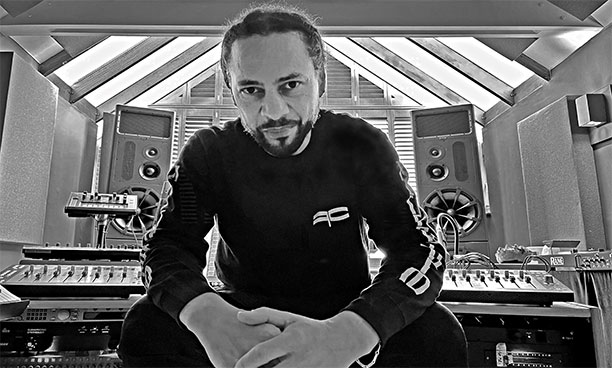 Roni Size with his PMC monitors 