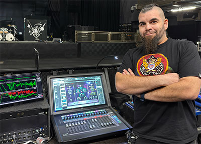 Andrew Peters with eMotion LV1 Classic console