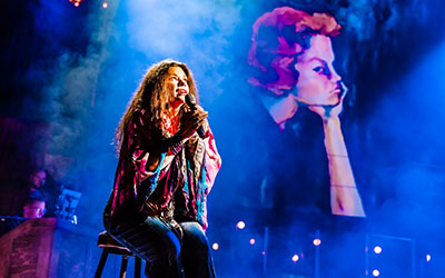 Mary Bridget Davie as Janis Joplin in A Night With Janis Joplin (Pic: Danny Kaan)