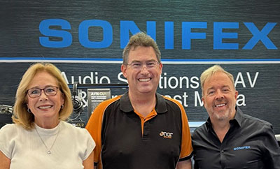 Karen Olliver (Sonifex Australia), Paul Dengate (OnAir Solutions), Marcus Brooke (Sonifex UK)